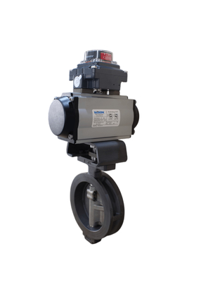 PFA обтянутый и PTFE обтянутый маслянистый клапан BFV Фланцевый тип Wafer Butterfly Valves Pneumatic On Off Valve