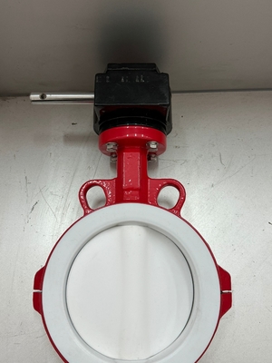 PFA обтянутый и PTFE обтянутый маслянистый клапан BFV Фланцевый тип Wafer Butterfly Valves Pneumatic On Off Valve