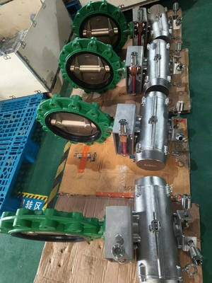 Пневматический дисковый затвор с проушинами, алюминиевая бронза, уплотнение EPDM, 2-24 дюйма