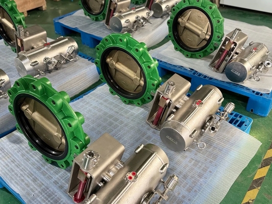 Пневматический дисковый затвор с проушинами, алюминиевая бронза, уплотнение EPDM, 2-24 дюйма