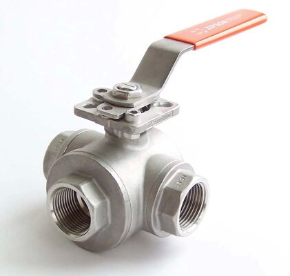 Pneumatic Actuated Three-Way T-Type Flanged Ball Valve with 300lb Pressure Class and A105+ENP+PEEK Seat