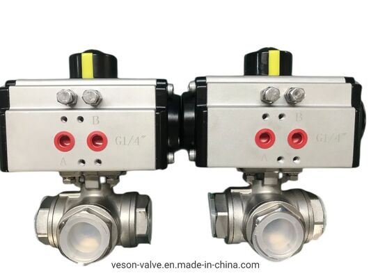 Шаровой пневматический клапан из нержавеющей стали 316 с полнопроходным отверстием и фланцевым концом по стандарту ISO5211