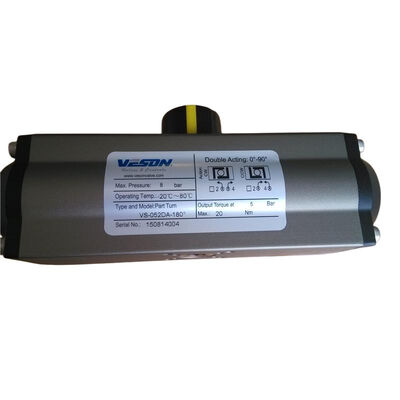 Пневматический поворотный привод с вращением на 180 градусов, двойного действия, с твердым анодированием, алюминиевый, стандарт ISO5211 и DIN3337