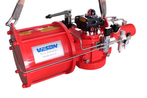 Пневматический привод с пружинным возвратом, одностороннего действия, для тяжелых условий эксплуатации, с механизмом скользящего клина (Scotch Yoke) для запорных клапанов