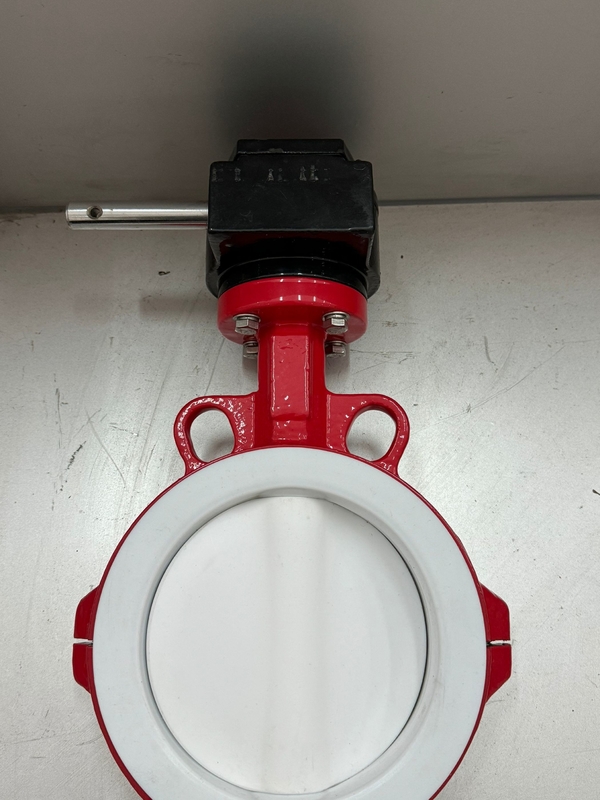 PFA обтянутый и PTFE обтянутый маслянистый клапан BFV Фланцевый тип Wafer Butterfly Valves Pneumatic On Off Valve