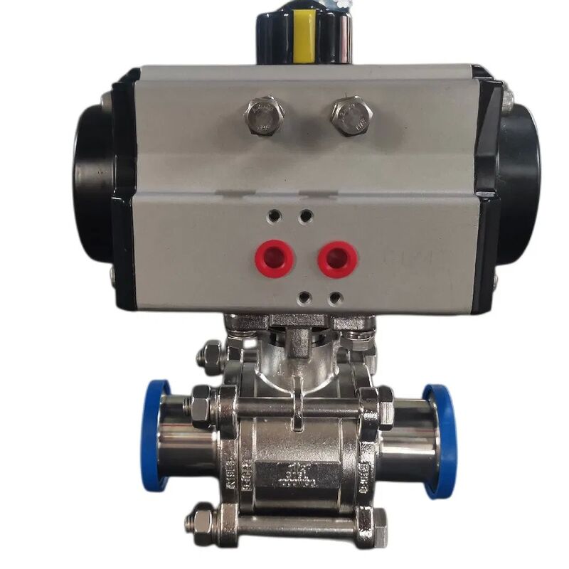 Sanitary Stainless Steel Electric Actuated Ball Valve with ISO5211 Standard and 3-PC Clamp Type Design