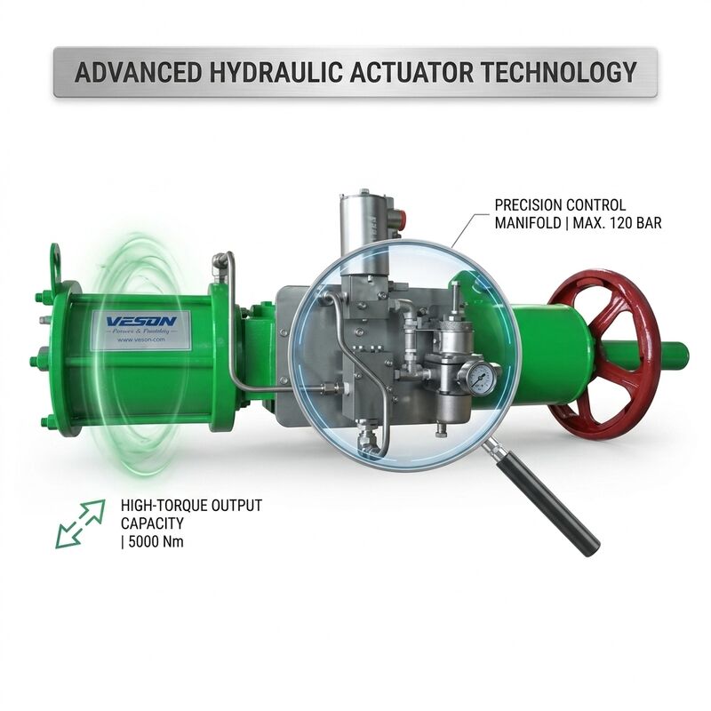 Spring Return Pneumatic Quarter Turn Actuator Rack Pinion Design ISO5211 Certified for Valve Automation